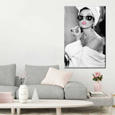 Audrey Hepburn  Pink Lips Canvas Wall Art | Yedwo